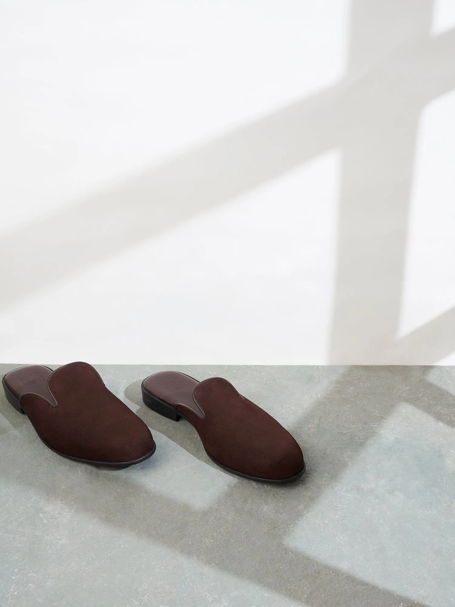 Henry in Brown Suede Mules For Men