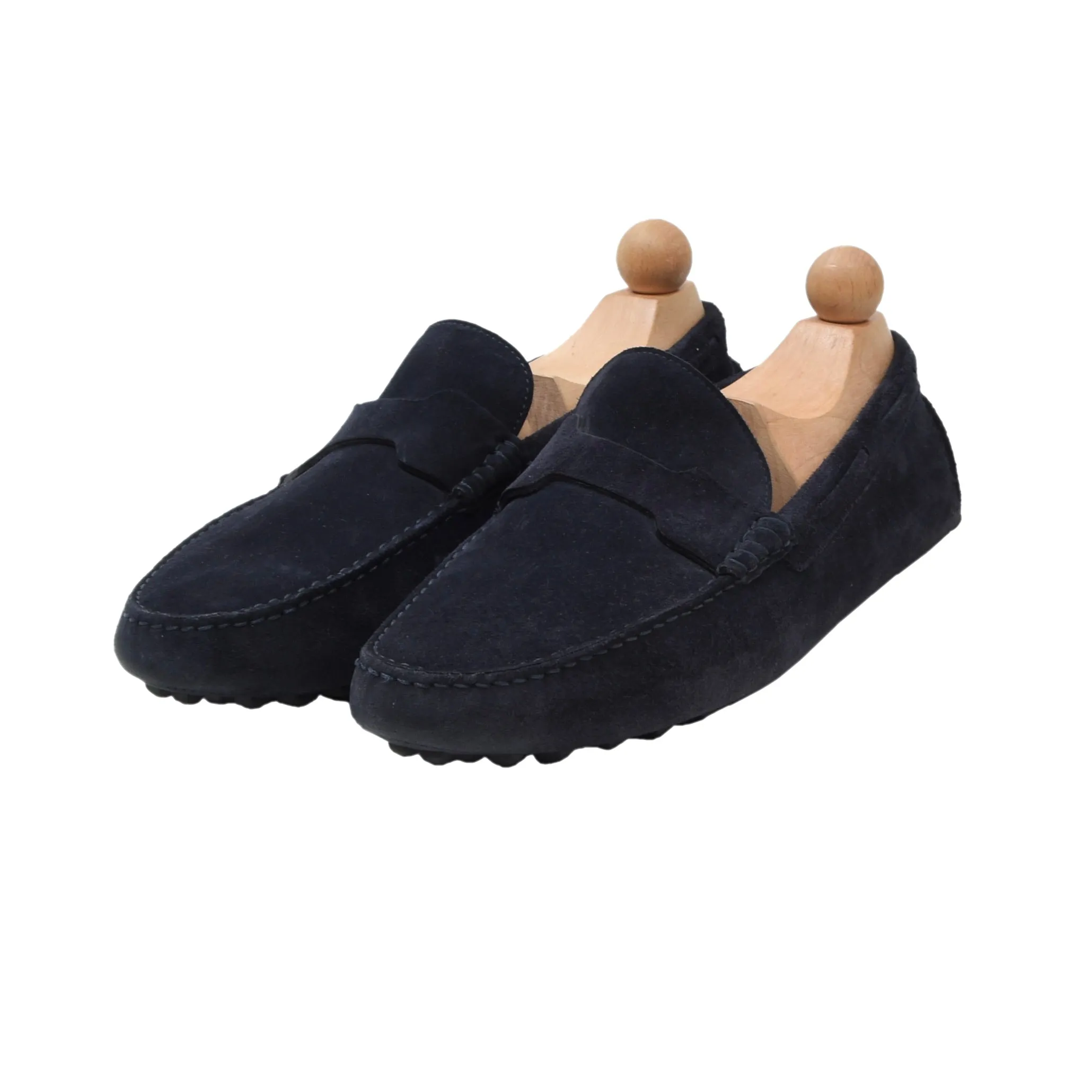 Hermès Paris Suede Driving Loafers Size 42 - Navy Blue