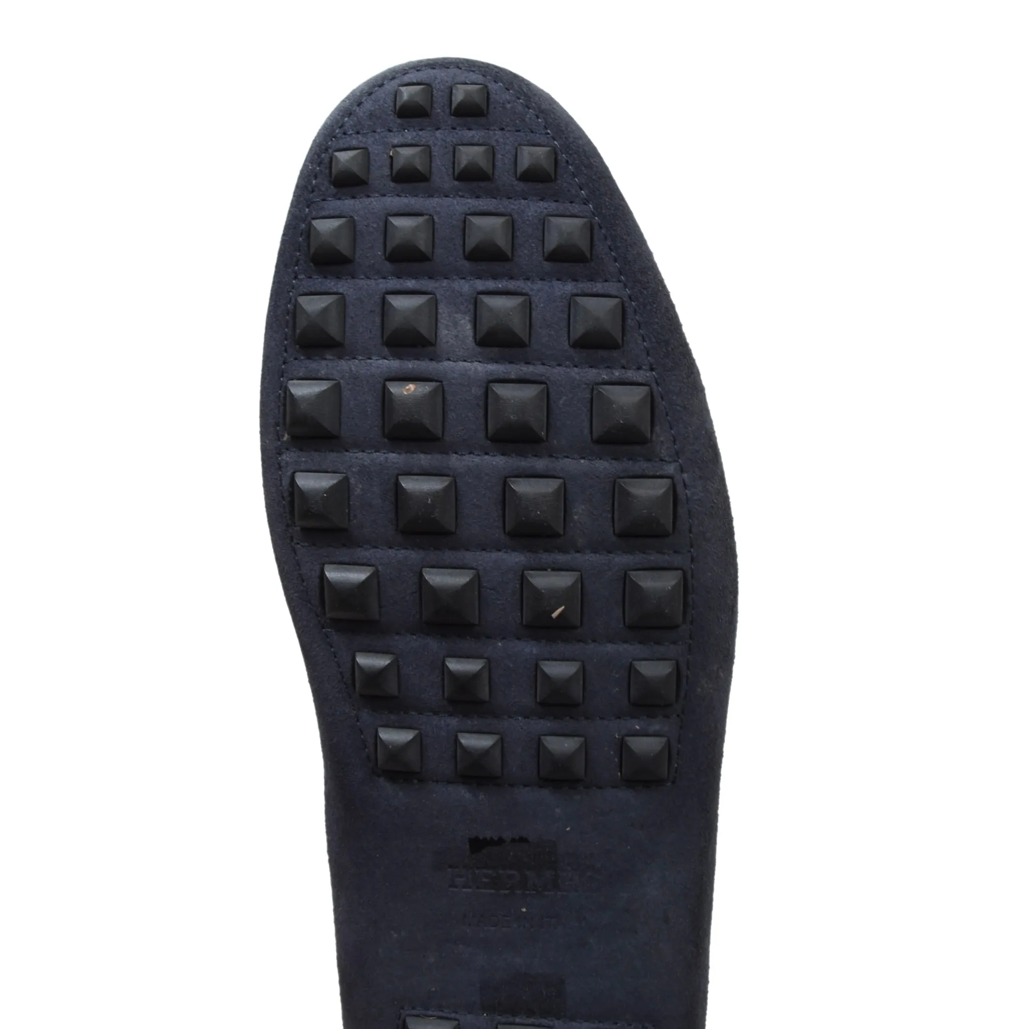 Hermès Paris Suede Driving Loafers Size 42 - Navy Blue