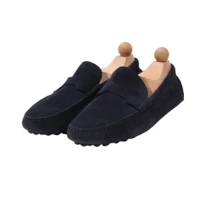 Hermès Paris Suede Driving Loafers Size 42 - Navy Blue