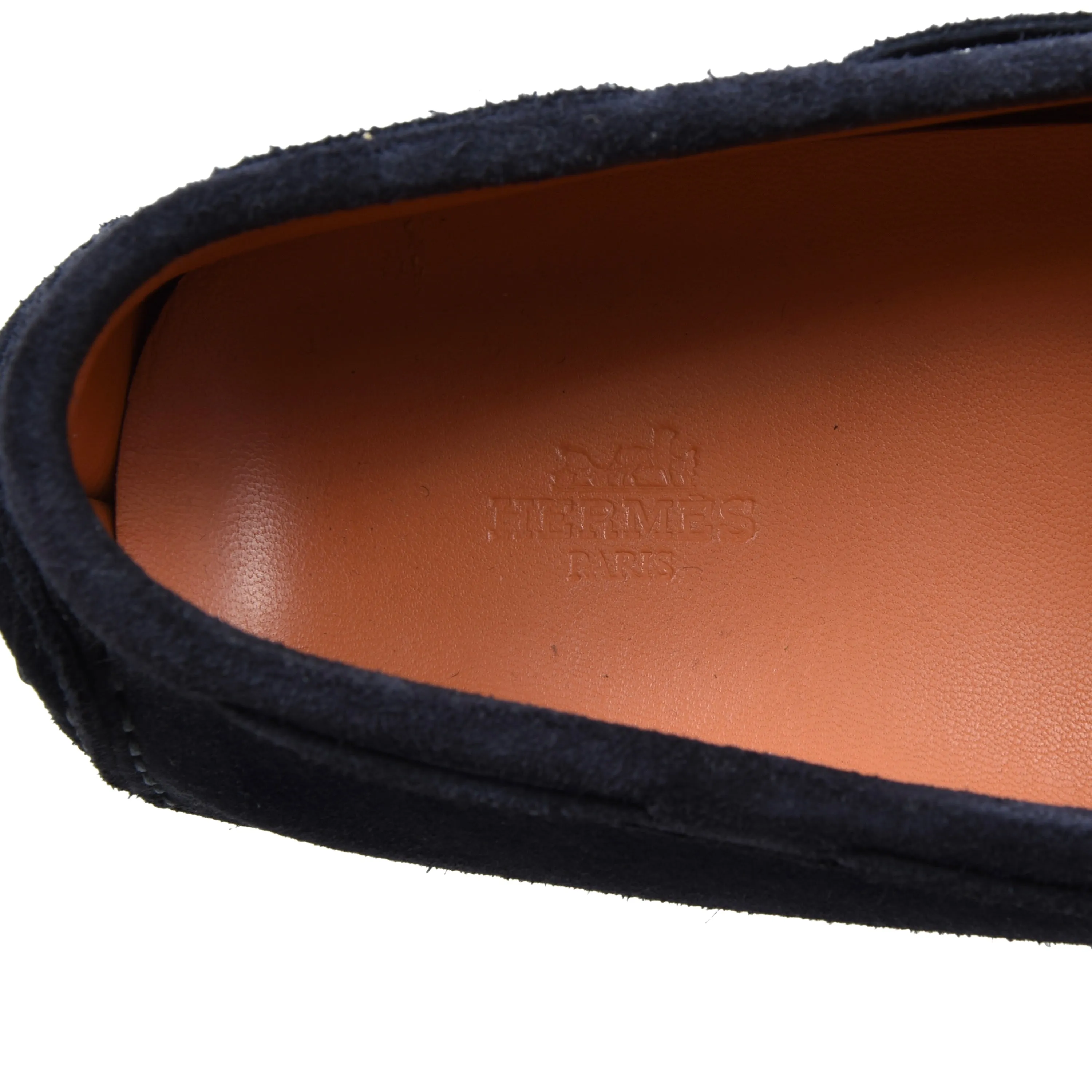 Hermès Paris Suede Driving Loafers Size 42 - Navy Blue