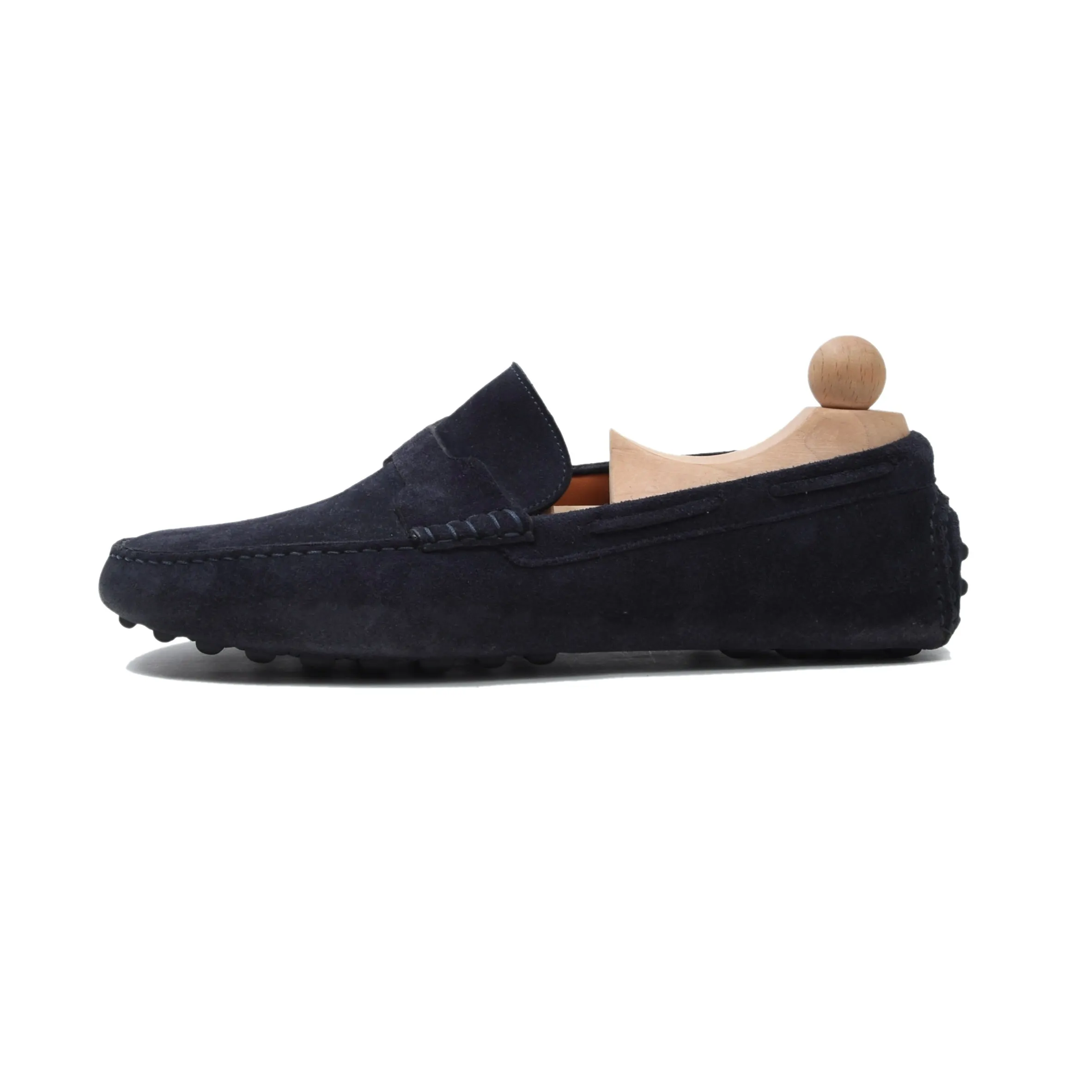 Hermès Paris Suede Driving Loafers Size 42 - Navy Blue