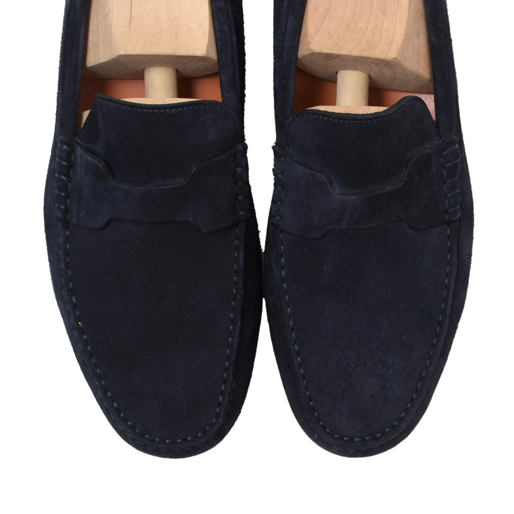 Hermès Paris Suede Driving Loafers Size 42 - Navy Blue