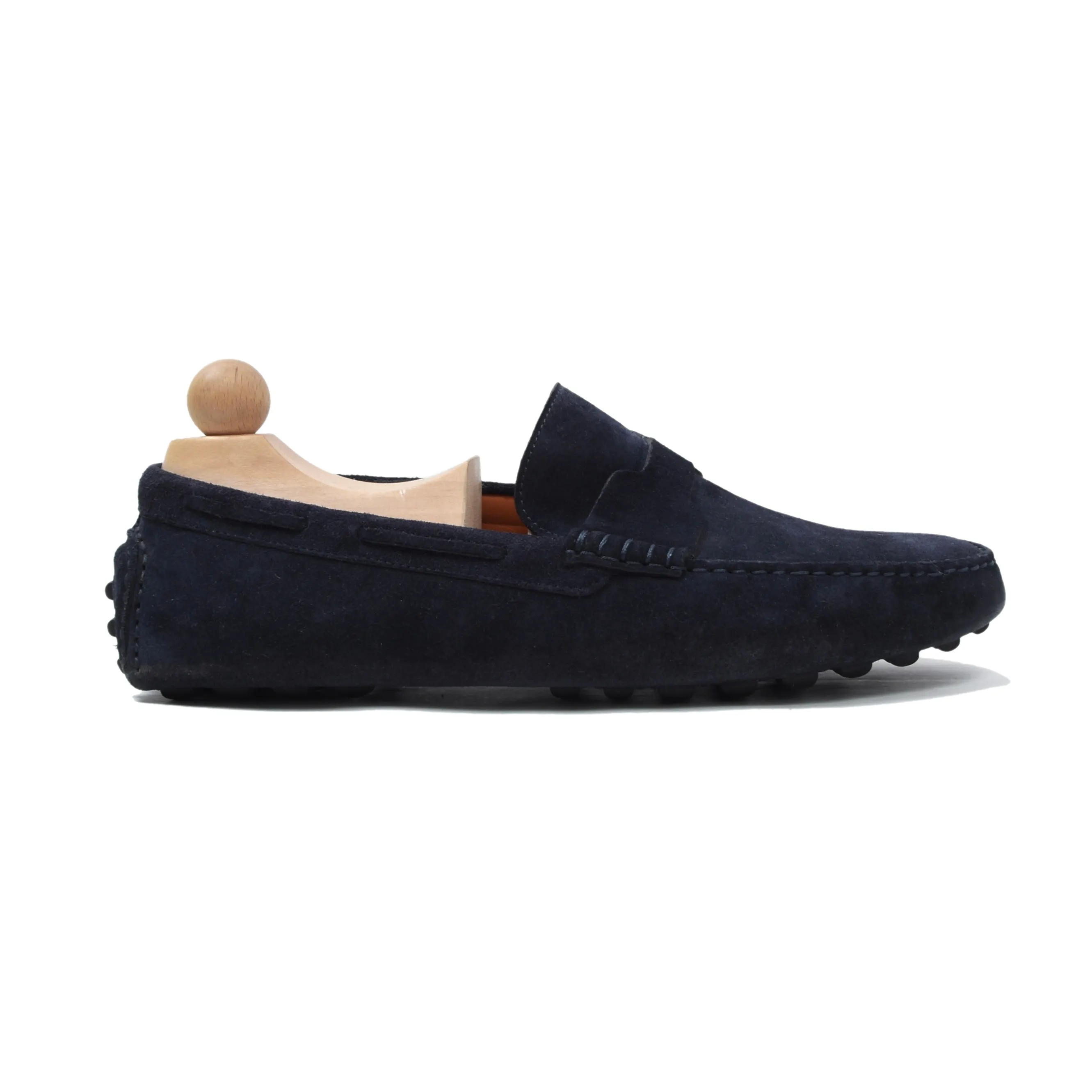 Hermès Paris Suede Driving Loafers Size 42 - Navy Blue