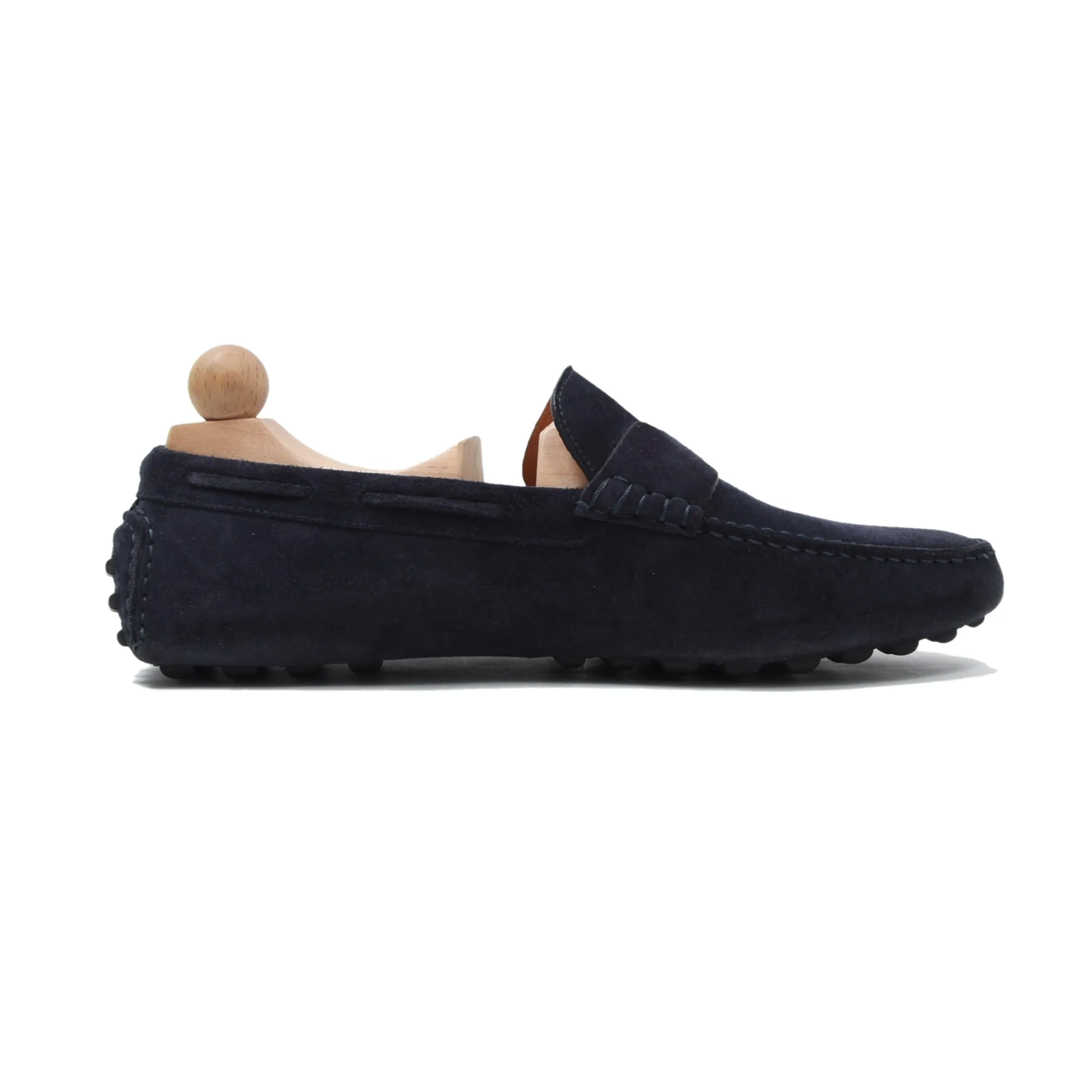 Hermès Paris Suede Driving Loafers Size 42 - Navy Blue