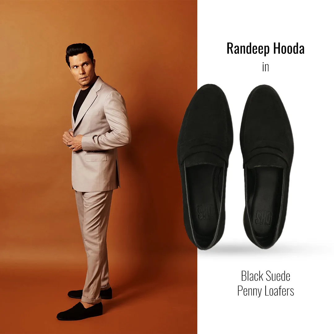 Hugo Black Suede Loafers For Men