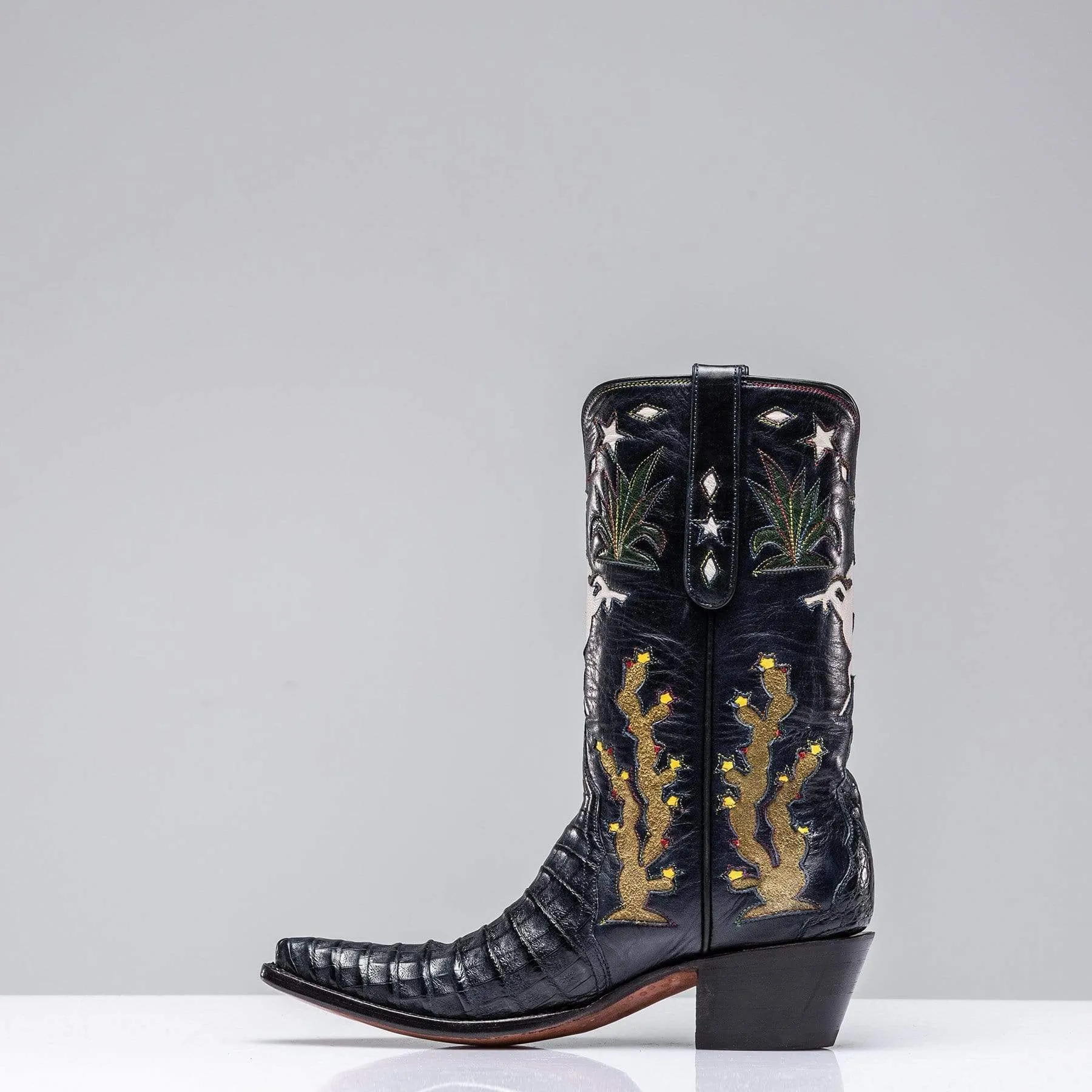 Inlaid Western Boot In Navy