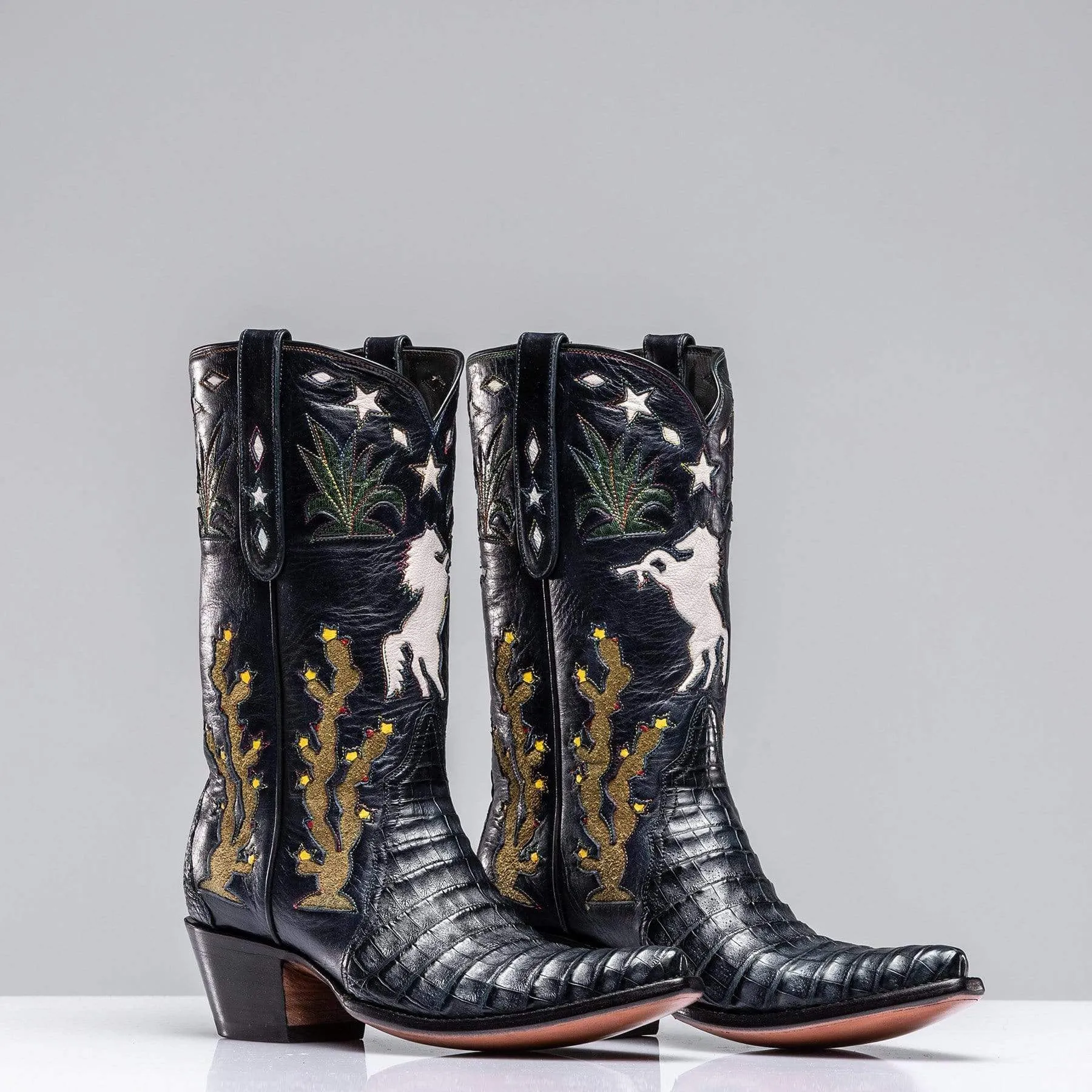Inlaid Western Boot In Navy