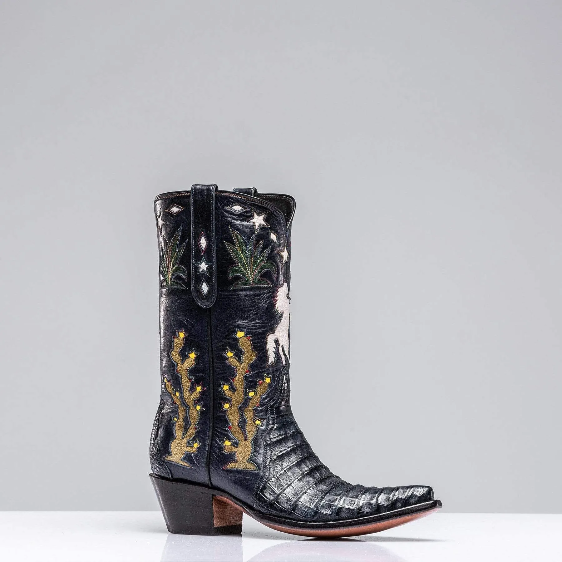 Inlaid Western Boot In Navy