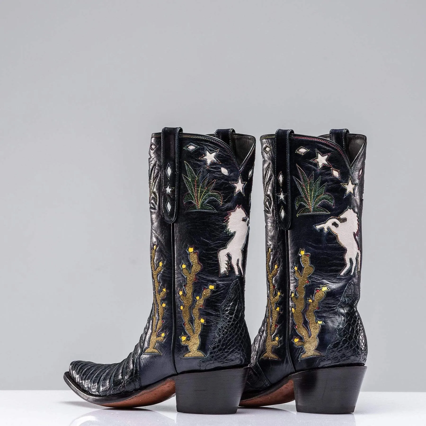 Inlaid Western Boot In Navy