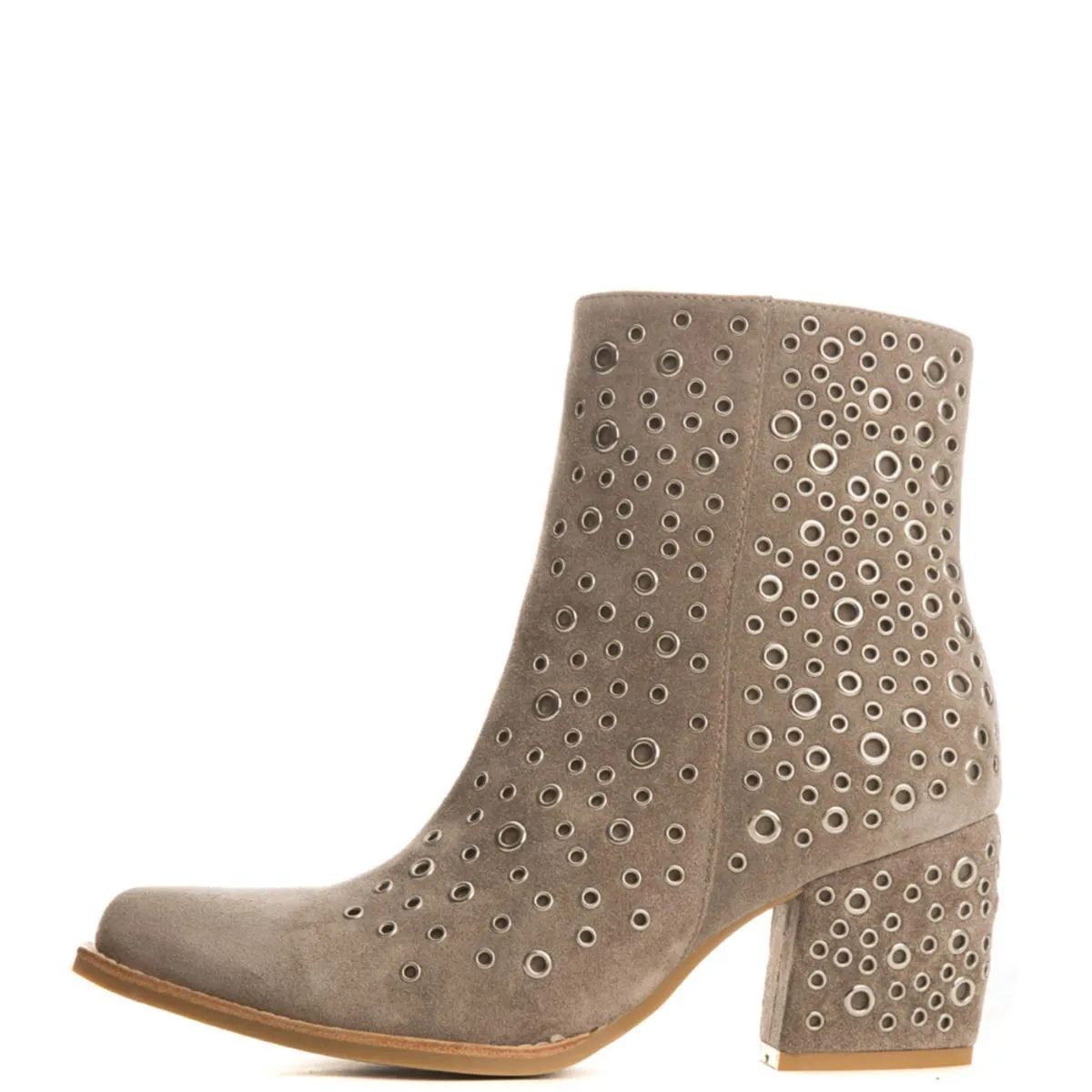 Jeffrey Campbell Bravado-Ey Taupe Heel Booties Taupe