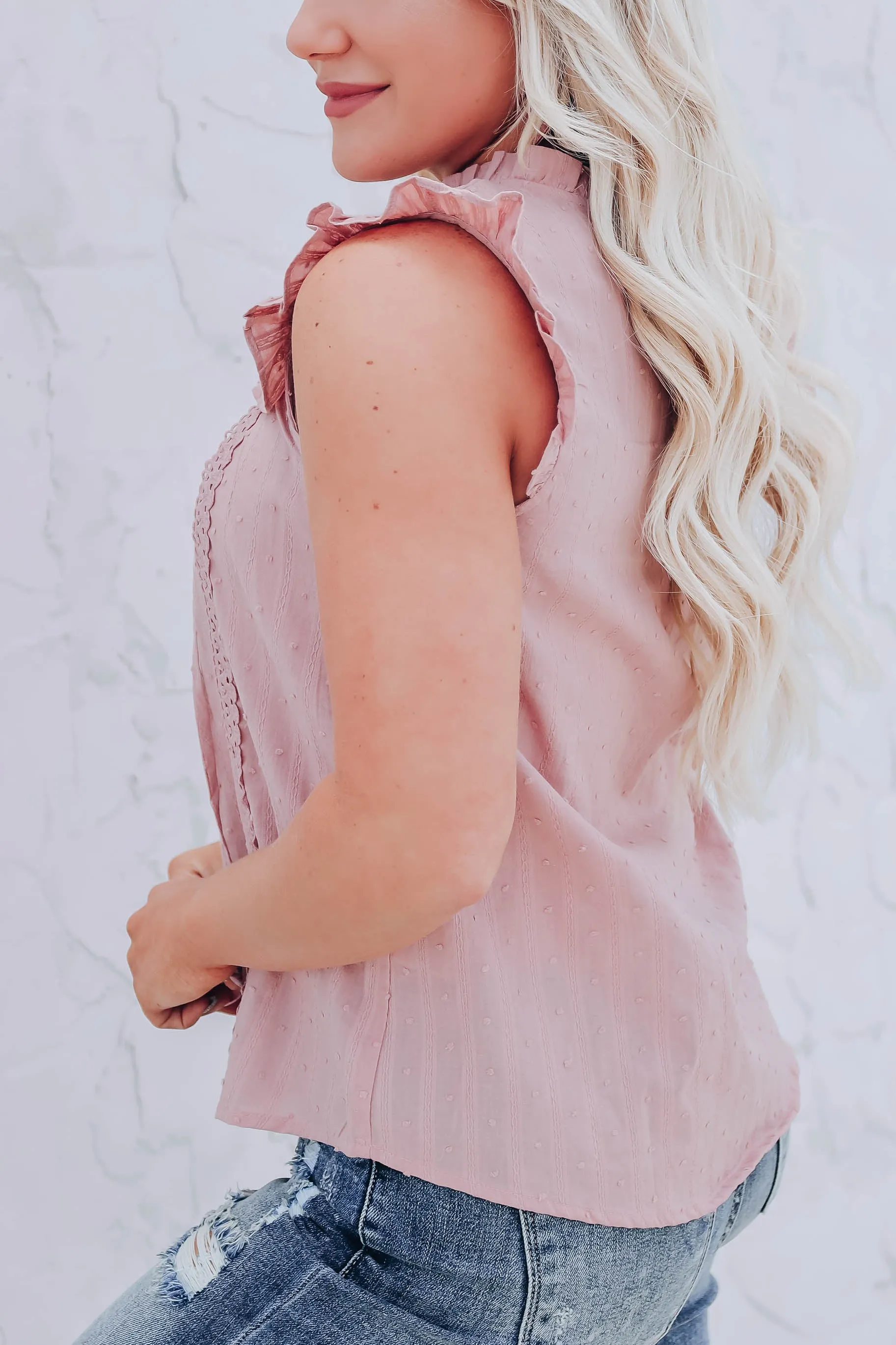 Jezebel Cotton Tie Front Blouse - Mauve