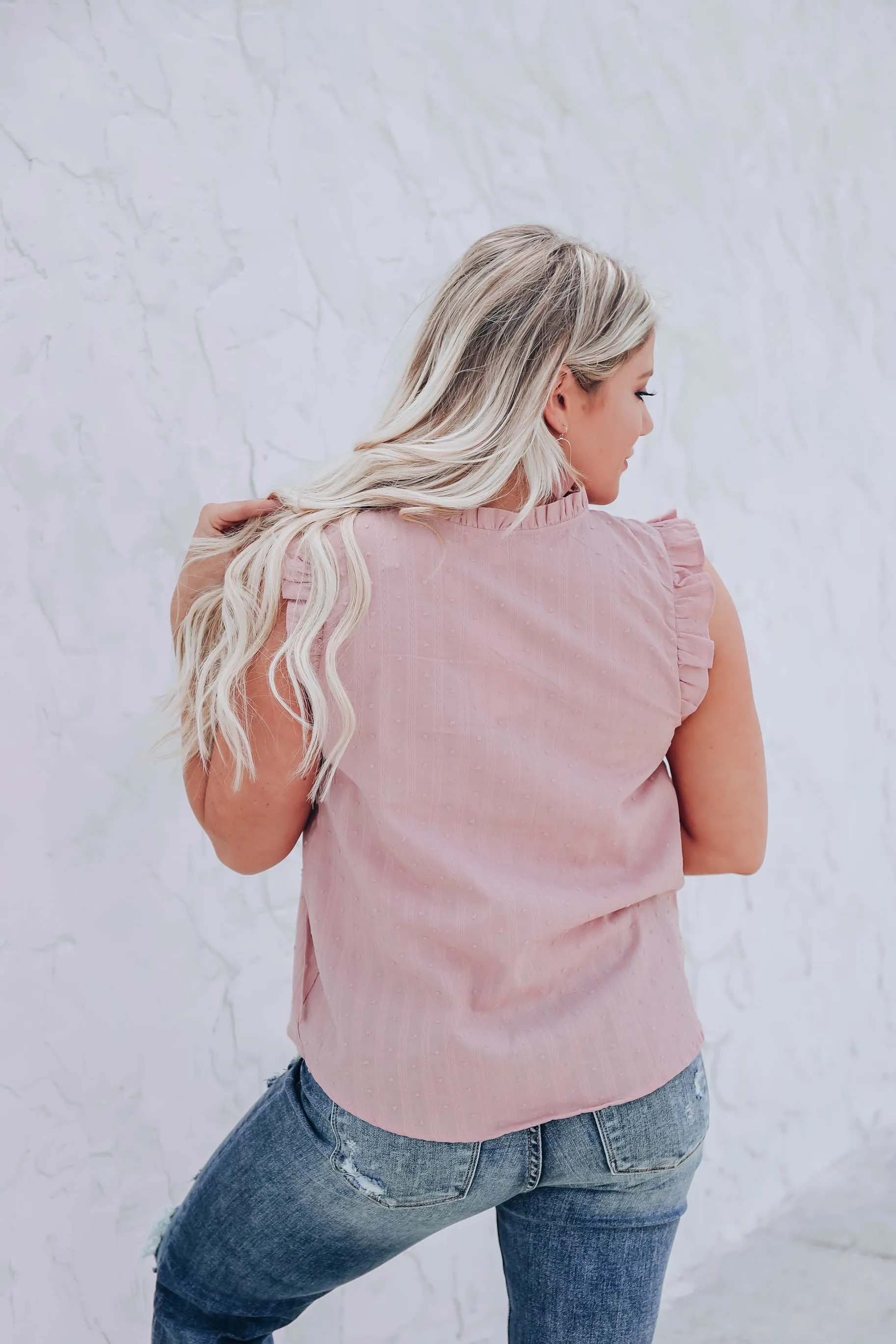 Jezebel Cotton Tie Front Blouse - Mauve