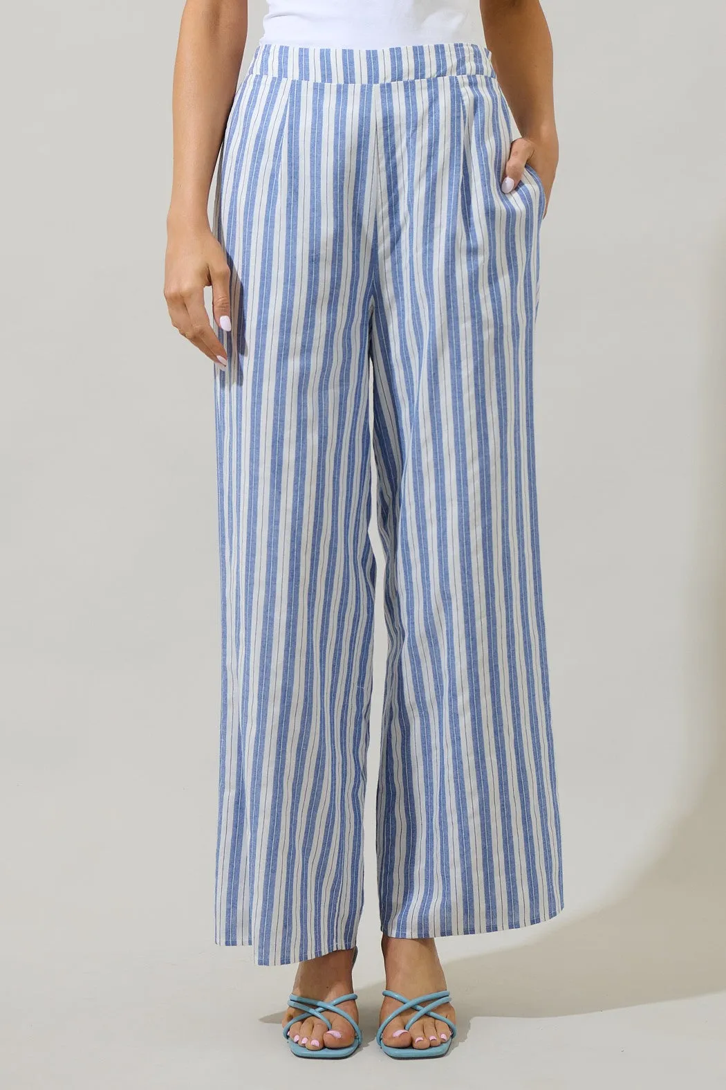 joncy stripe wide leg pants