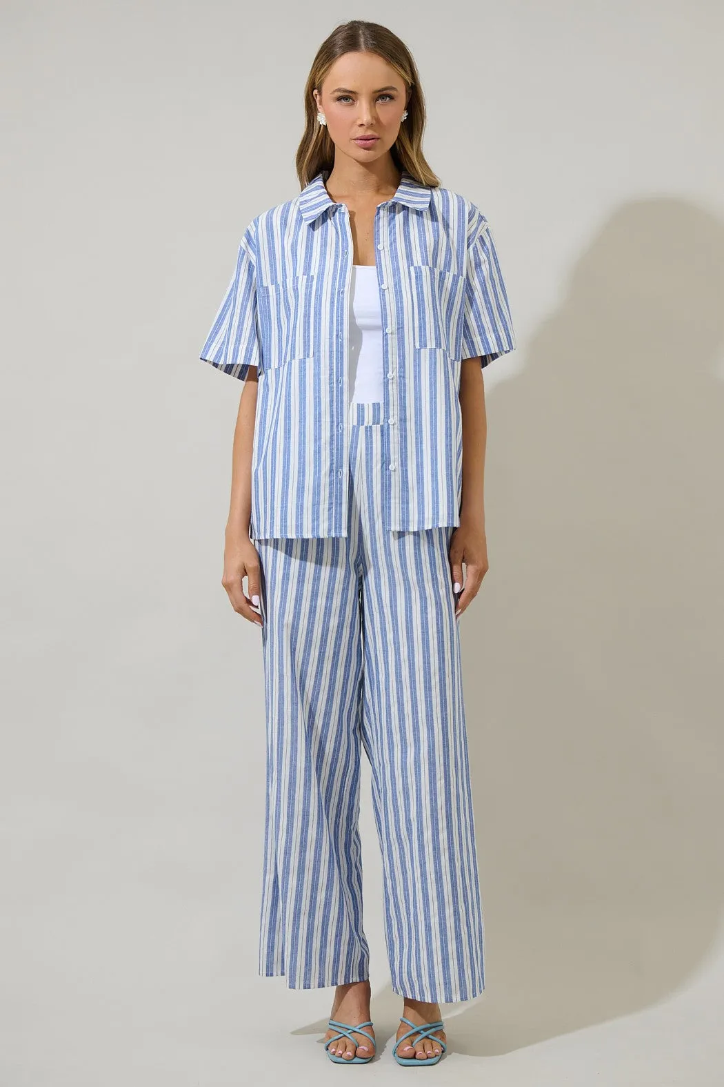 joncy stripe wide leg pants