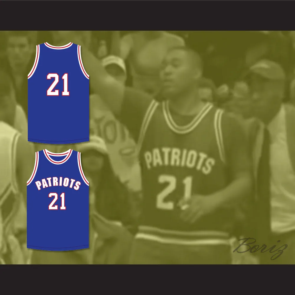 Khalil Robinson 21 Will Foster High School Patriots Blue Basketball Jersey The Red Sneakers