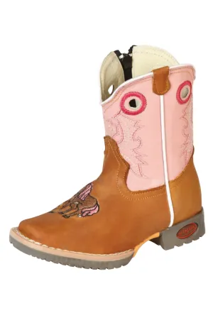 Kids - Botas Vaqueras Rodeo Clasicas de Piel Genuina para Bebes 'El General' - ID: 126577