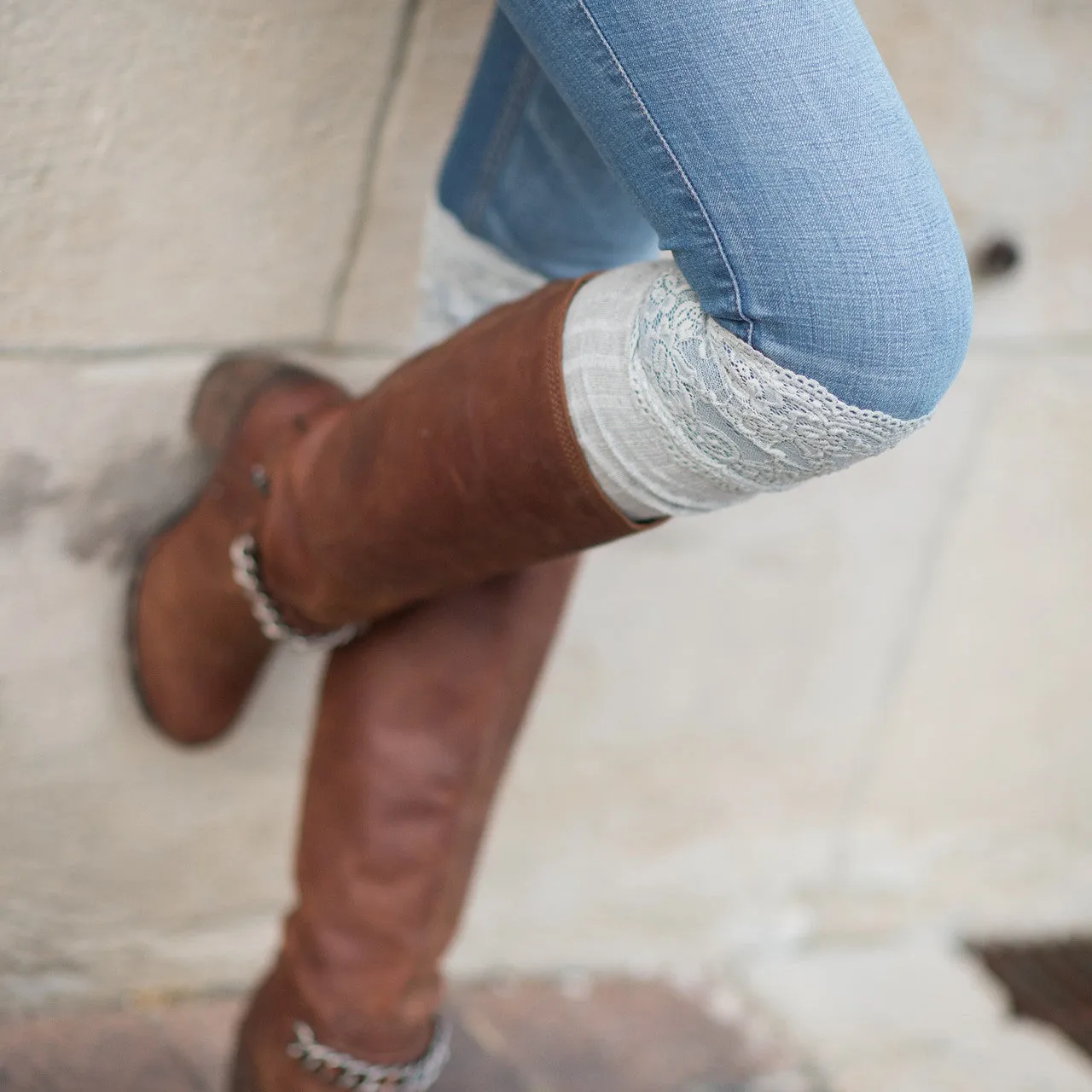 Lace Topped Over The Knee Socks