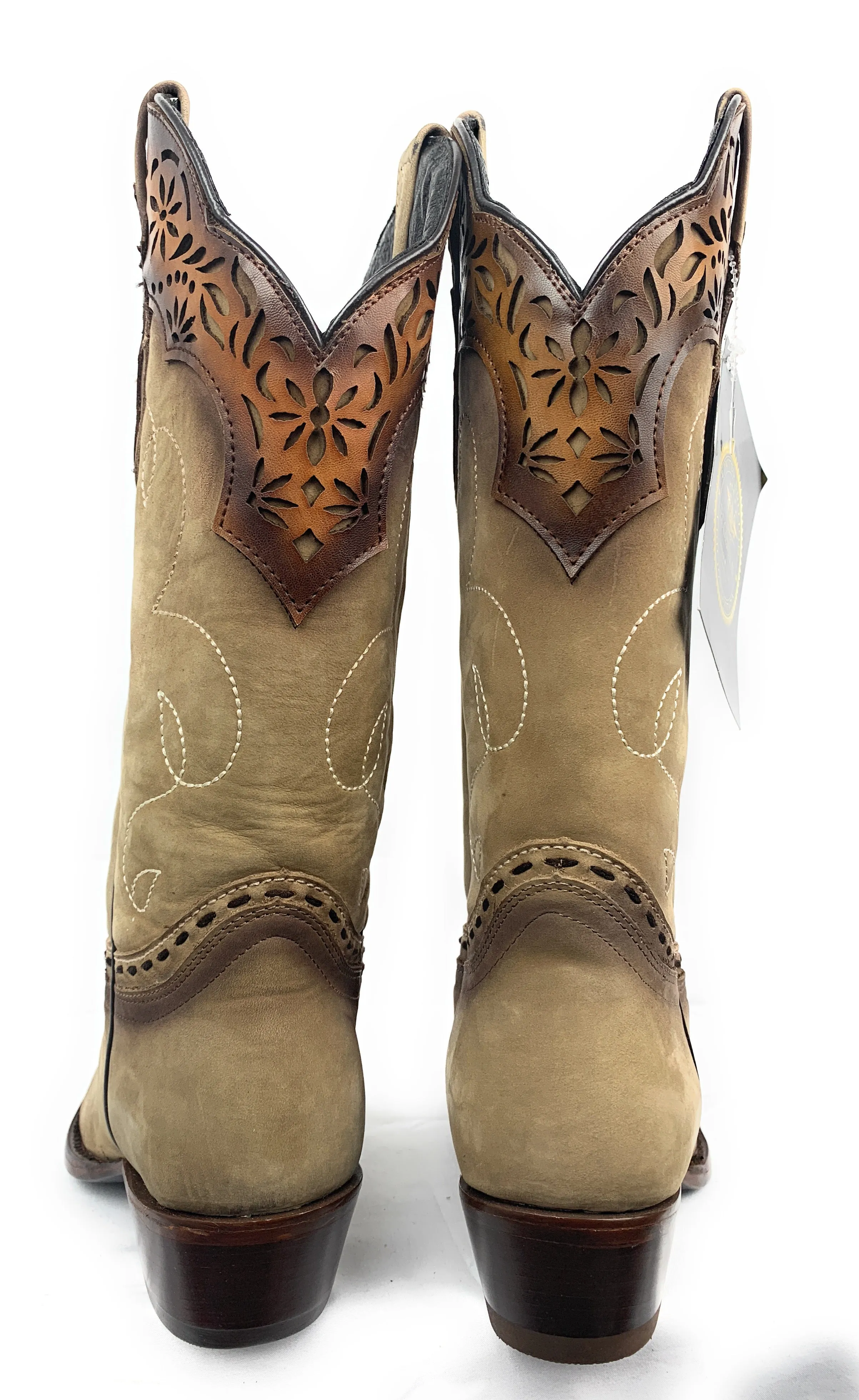Ladies Cowgirl Boot's Nobuck Sand 122698 El General Brand
