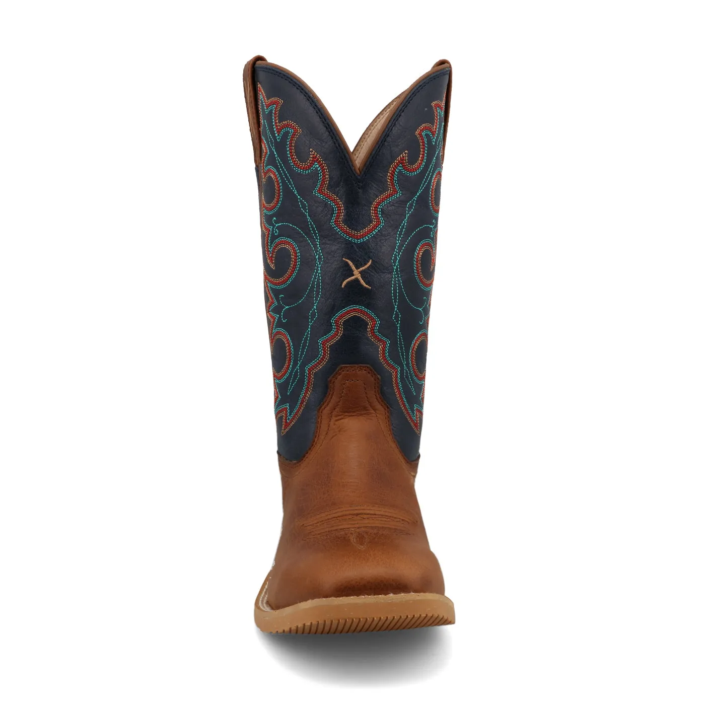 LADIES ROASTED PECAN & NAVY BLUE SQ TOE BOOT
