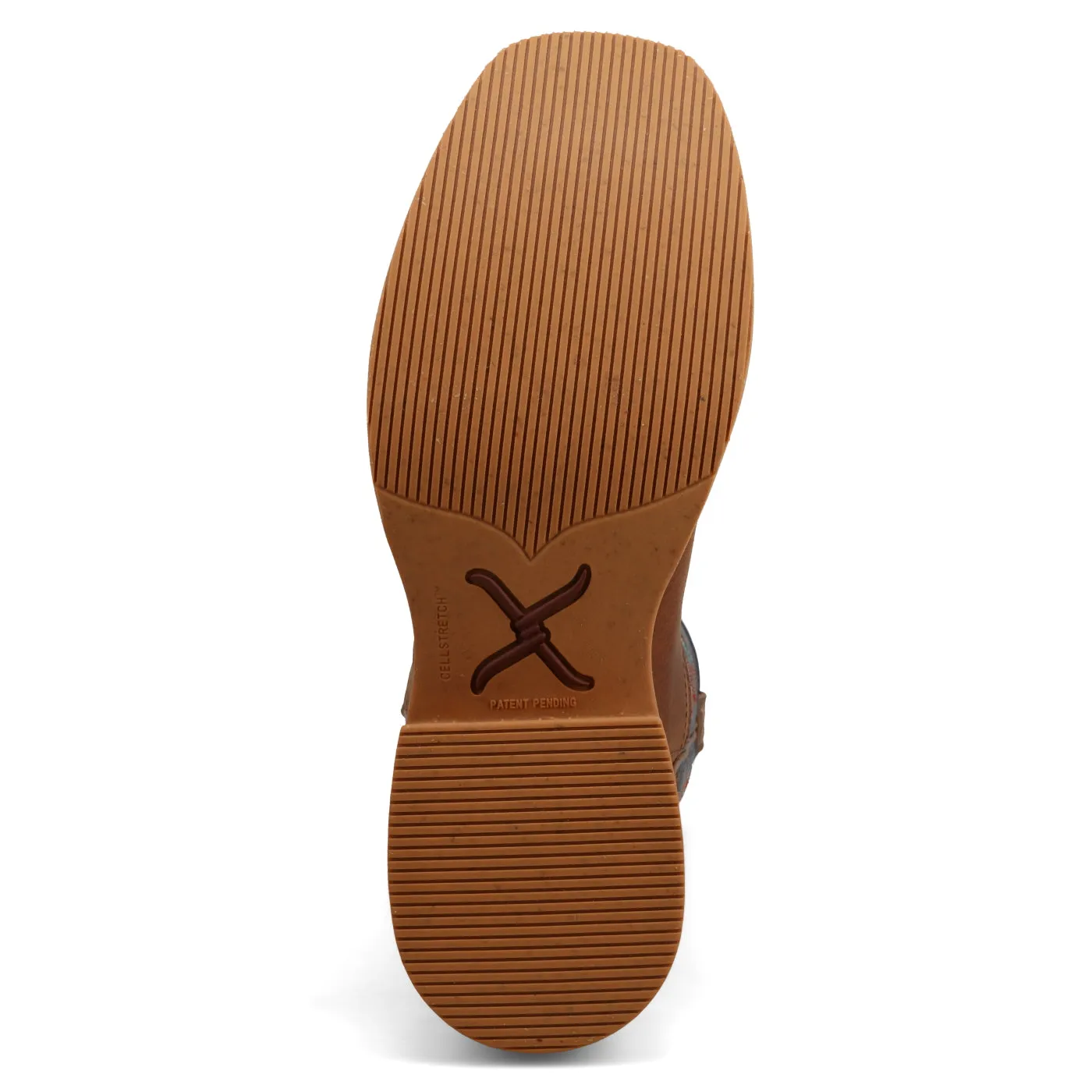 LADIES ROASTED PECAN & NAVY BLUE SQ TOE BOOT
