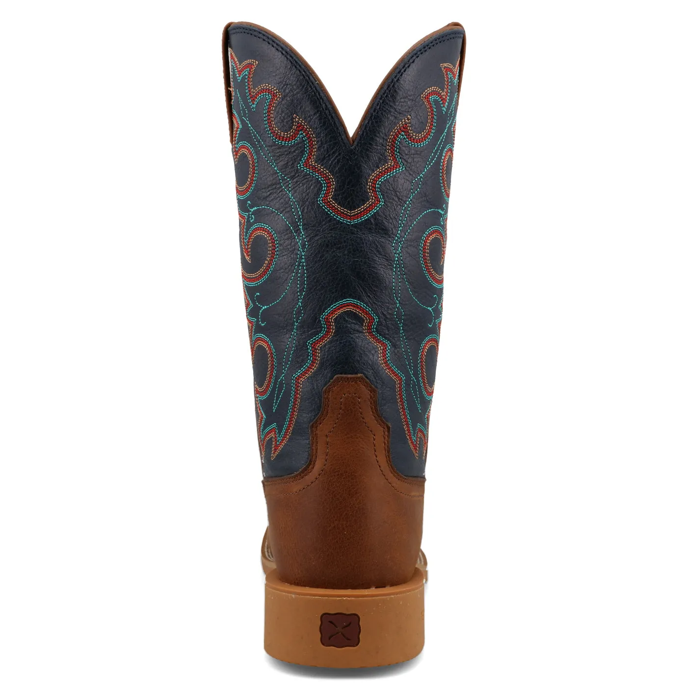 LADIES ROASTED PECAN & NAVY BLUE SQ TOE BOOT