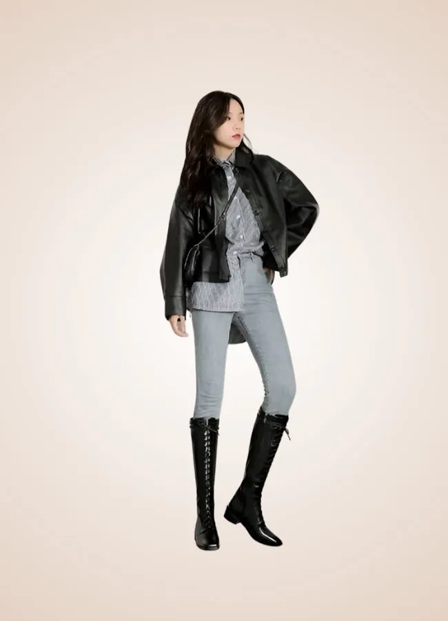Leather Victorian High Knee Boots