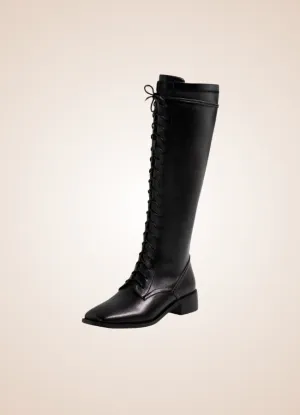 Leather Victorian High Knee Boots