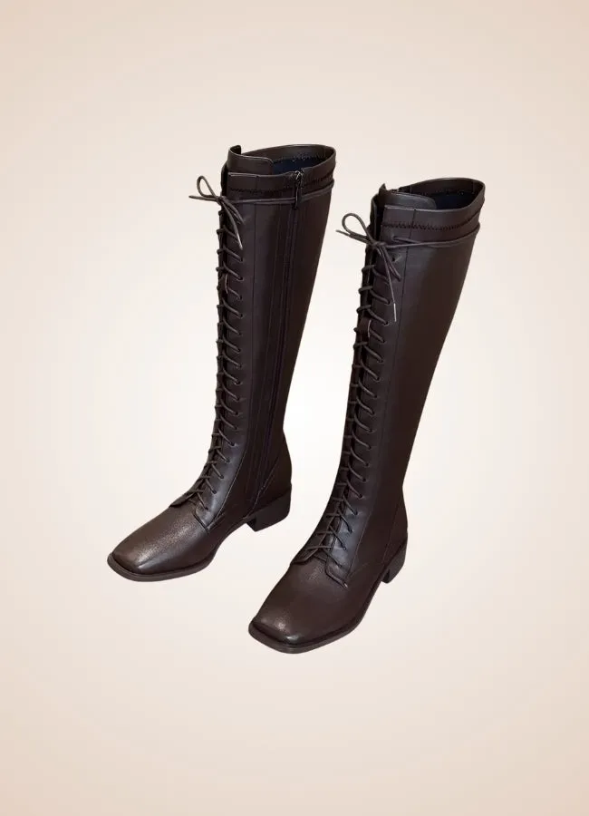 Leather Victorian High Knee Boots