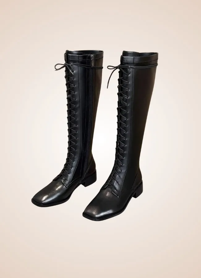 Leather Victorian High Knee Boots