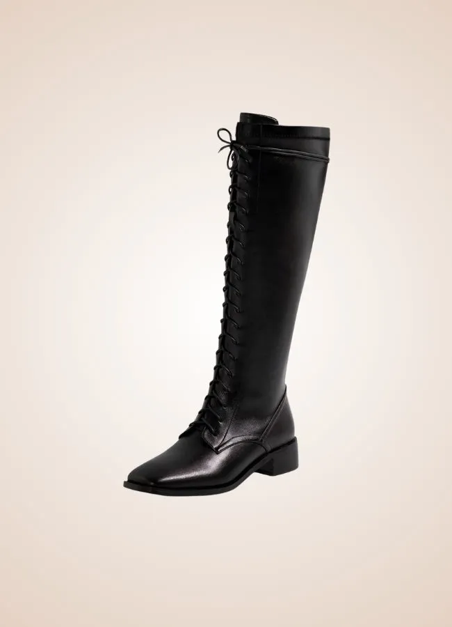 Leather Victorian High Knee Boots