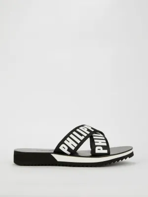 Logo Criss Cross Flat Sandals