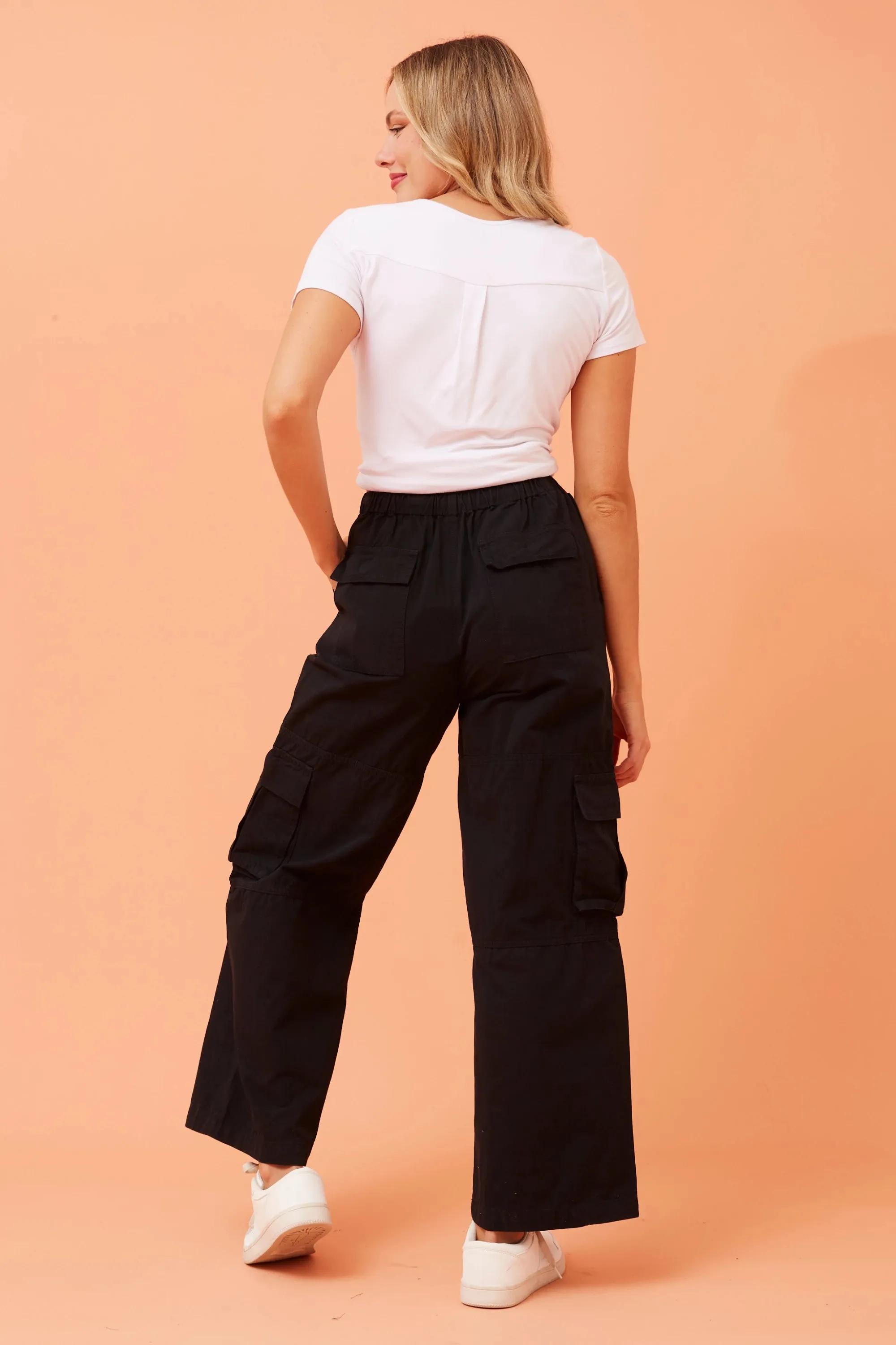 long wide leg cargo pant (p516451)