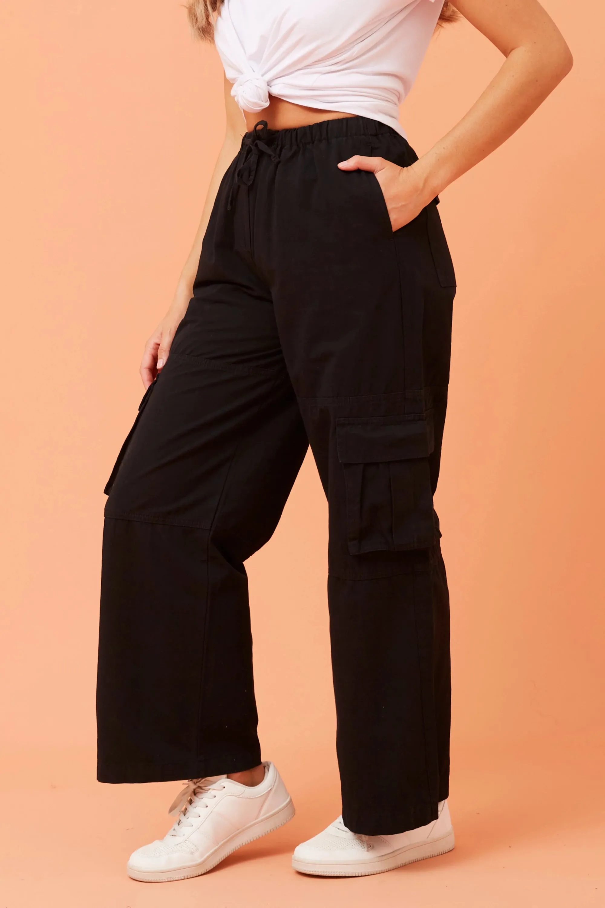 long wide leg cargo pant (p516451)