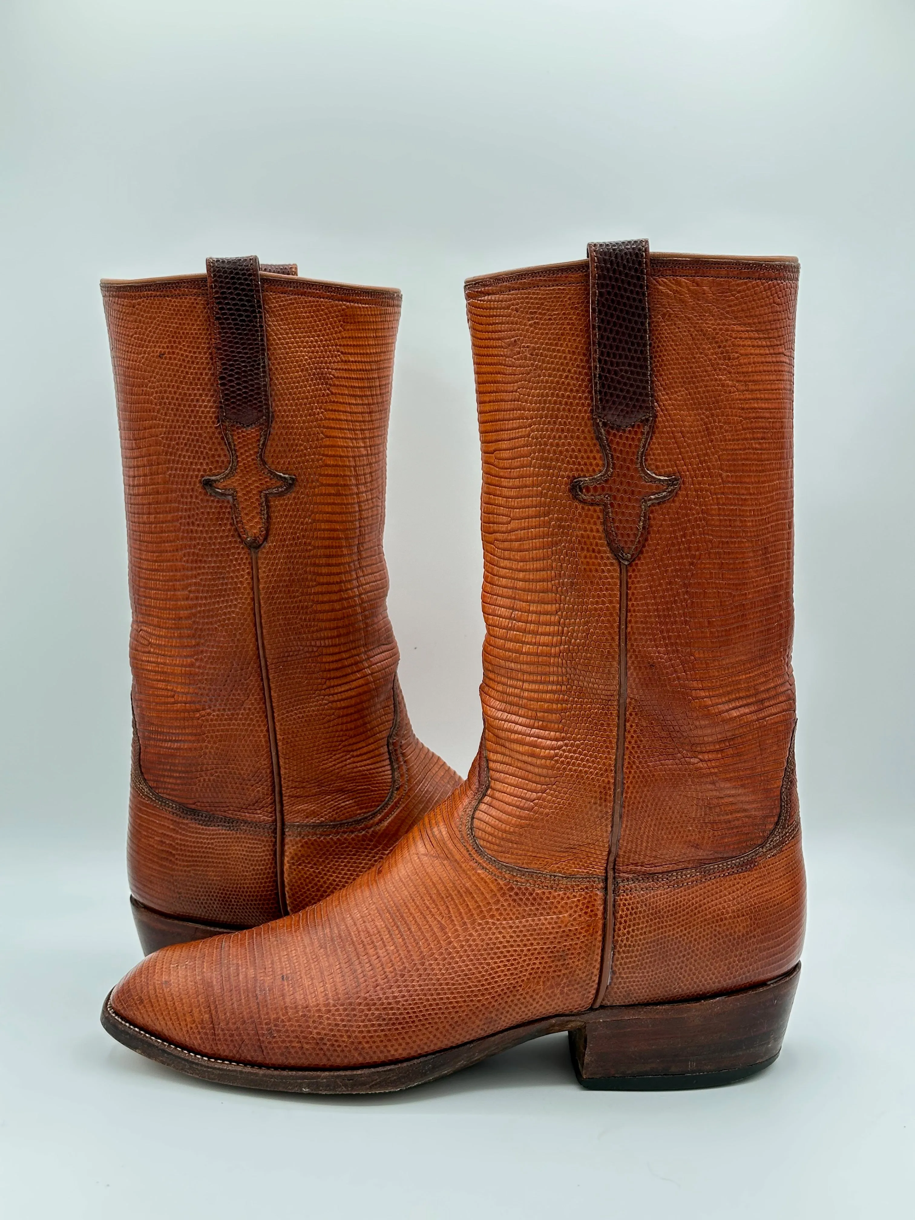 Lucchese San Antonio Full Teju Lizard Cowboy Boots size 9.5 D