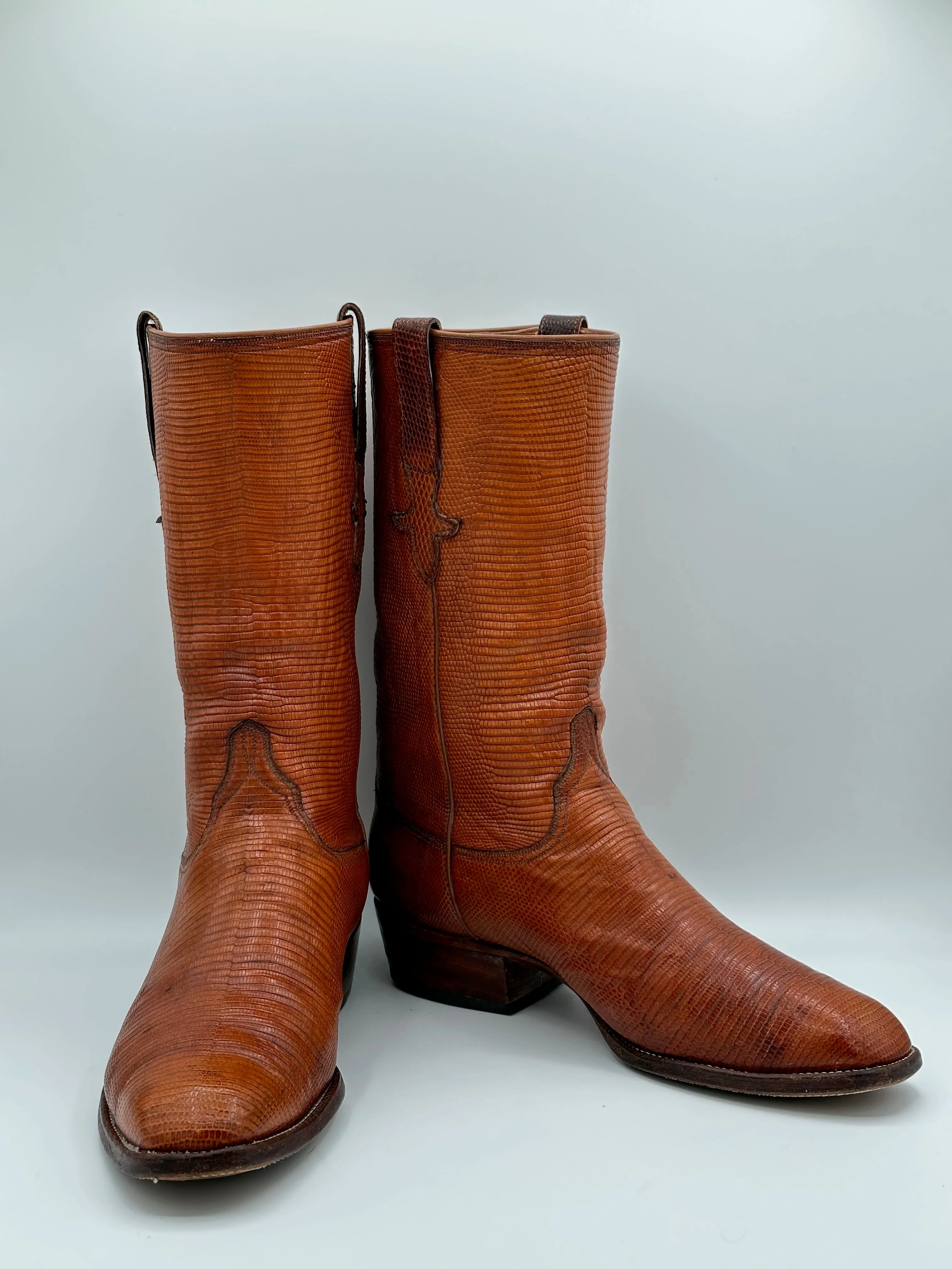 Lucchese San Antonio Full Teju Lizard Cowboy Boots size 9.5 D