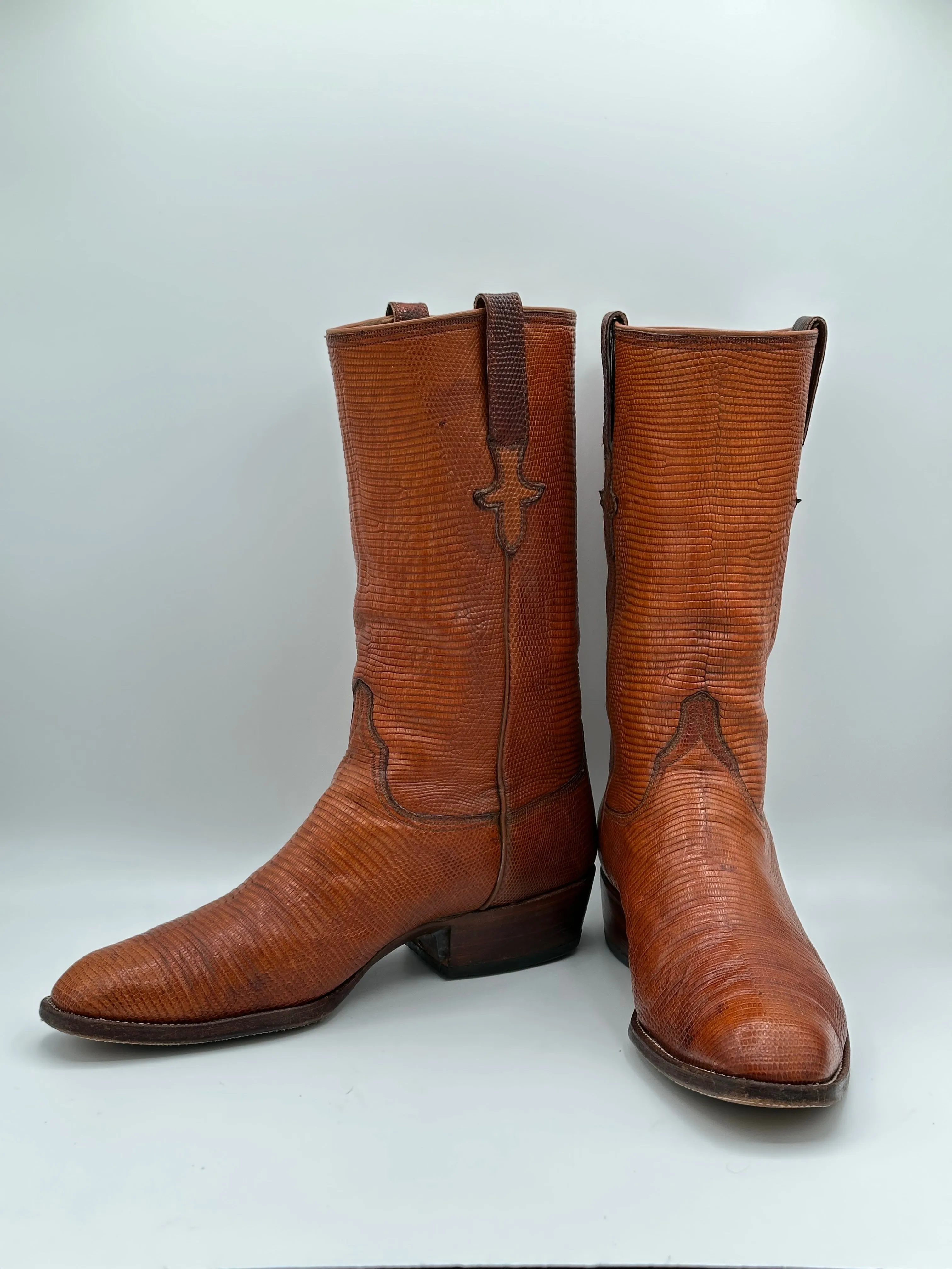 Lucchese San Antonio Full Teju Lizard Cowboy Boots size 9.5 D