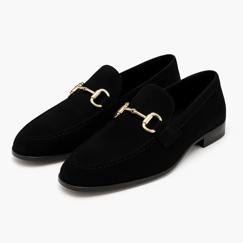 LumiNovi | The Horsebit Suede Loafers