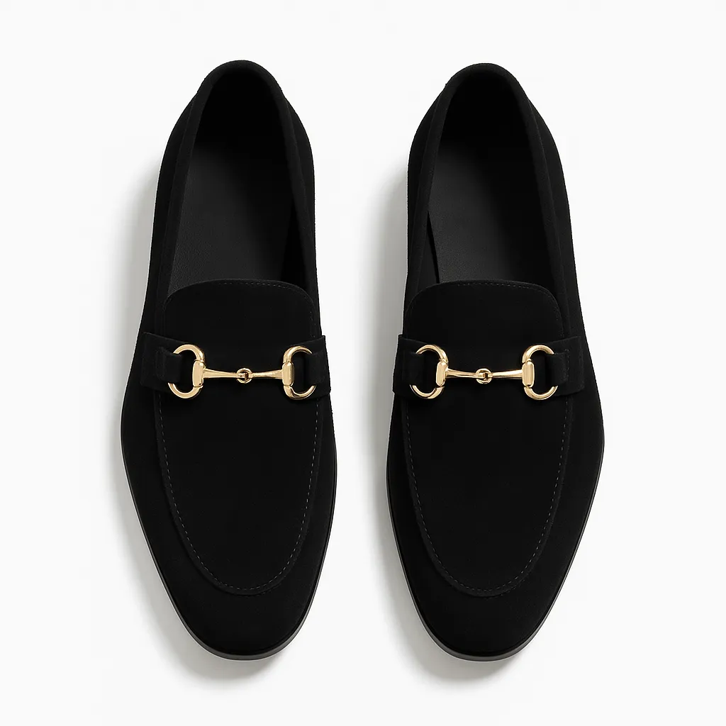 LumiNovi | The Horsebit Suede Loafers