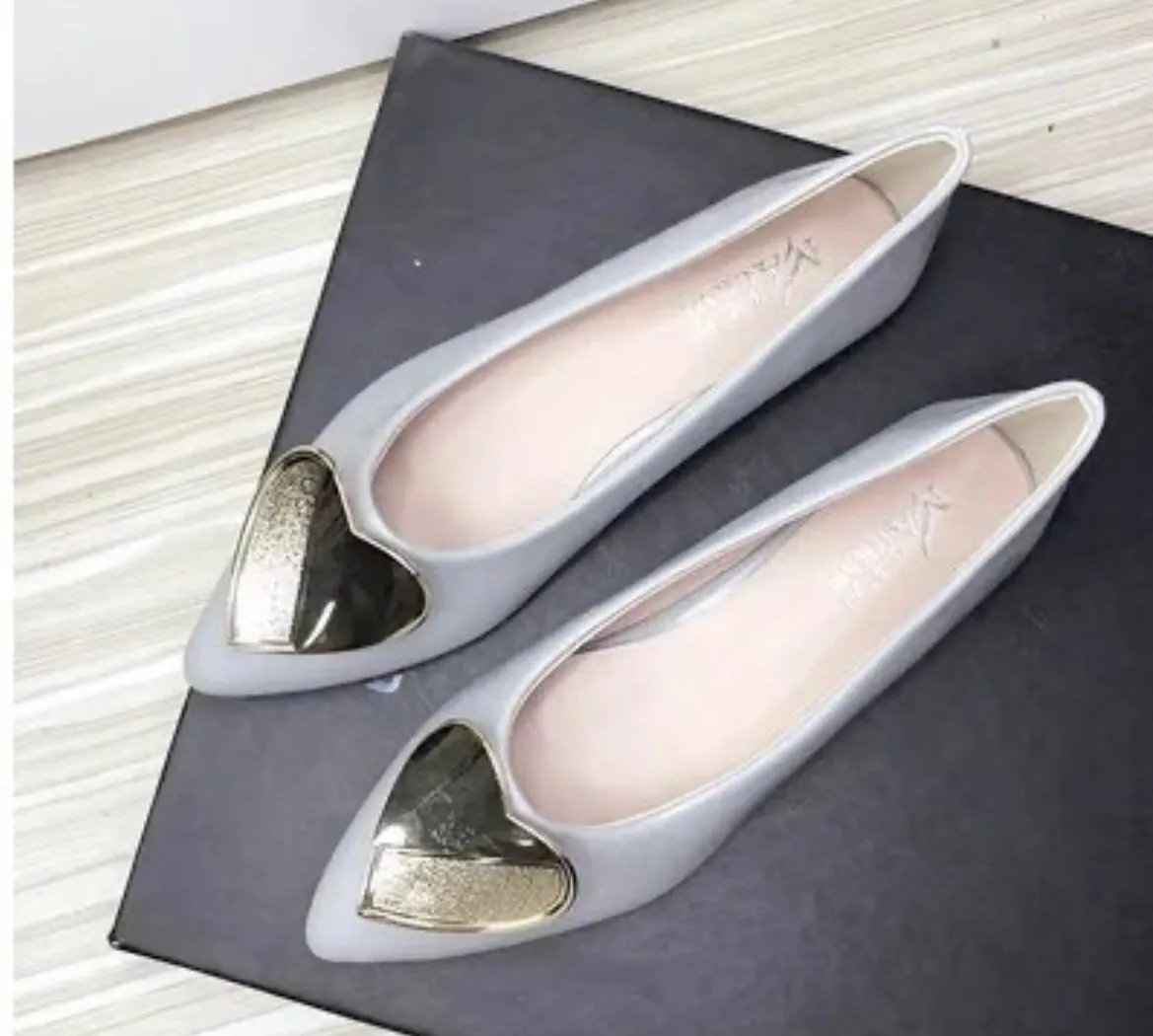 Marcia Heart Embellished Flats