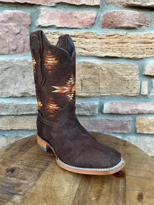 Men’s Artillero Brown Suede Wide Square Toe Boots