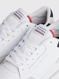 Mixed Texture Cupsole Trainers in White