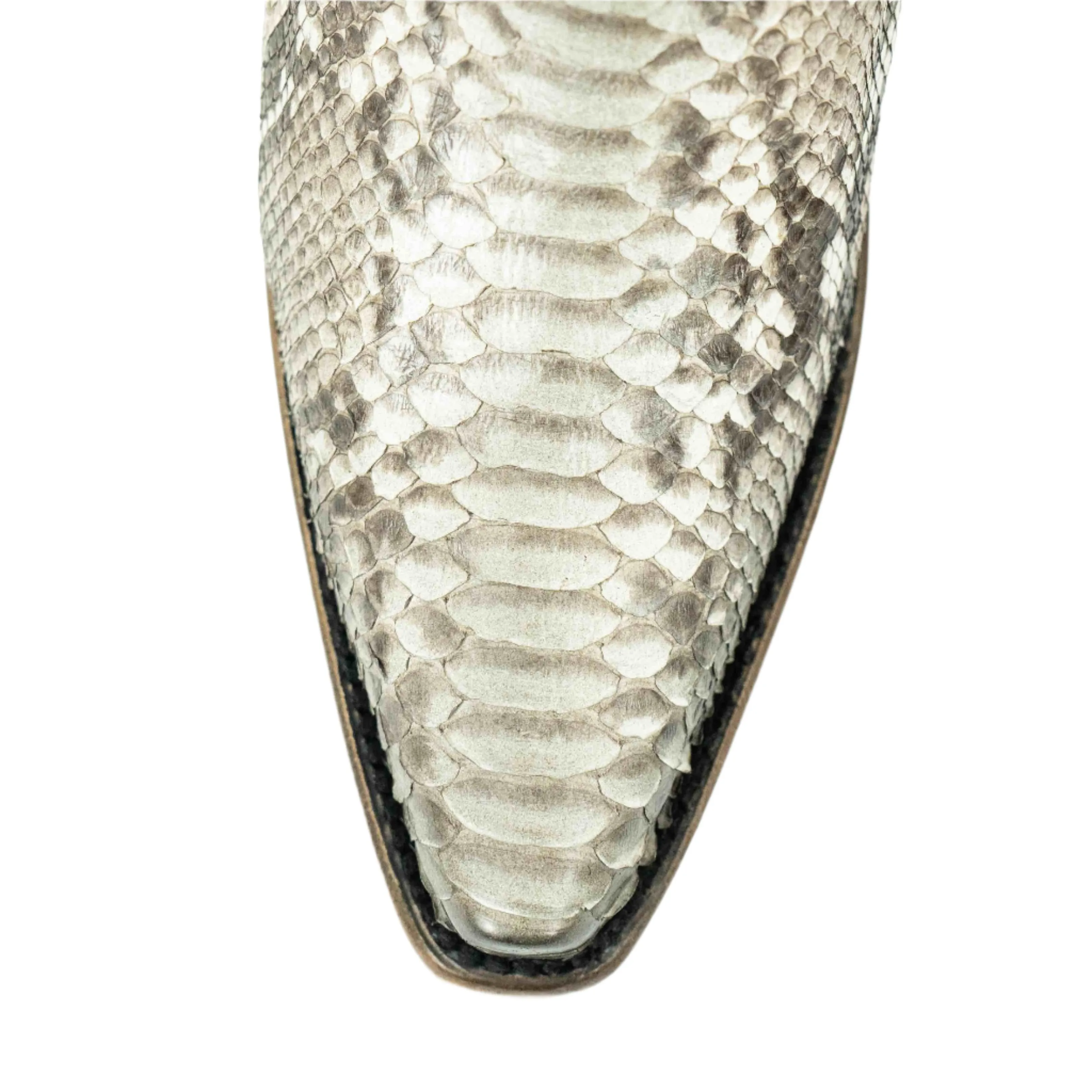 Natural Python Snip Toe Western Booties