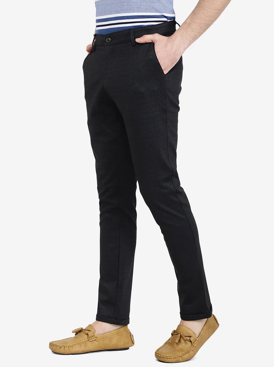 Navy Blue Solid Venice Fit Casual Trouser | Jadeblue