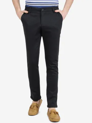 Navy Blue Solid Venice Fit Casual Trouser | Jadeblue
