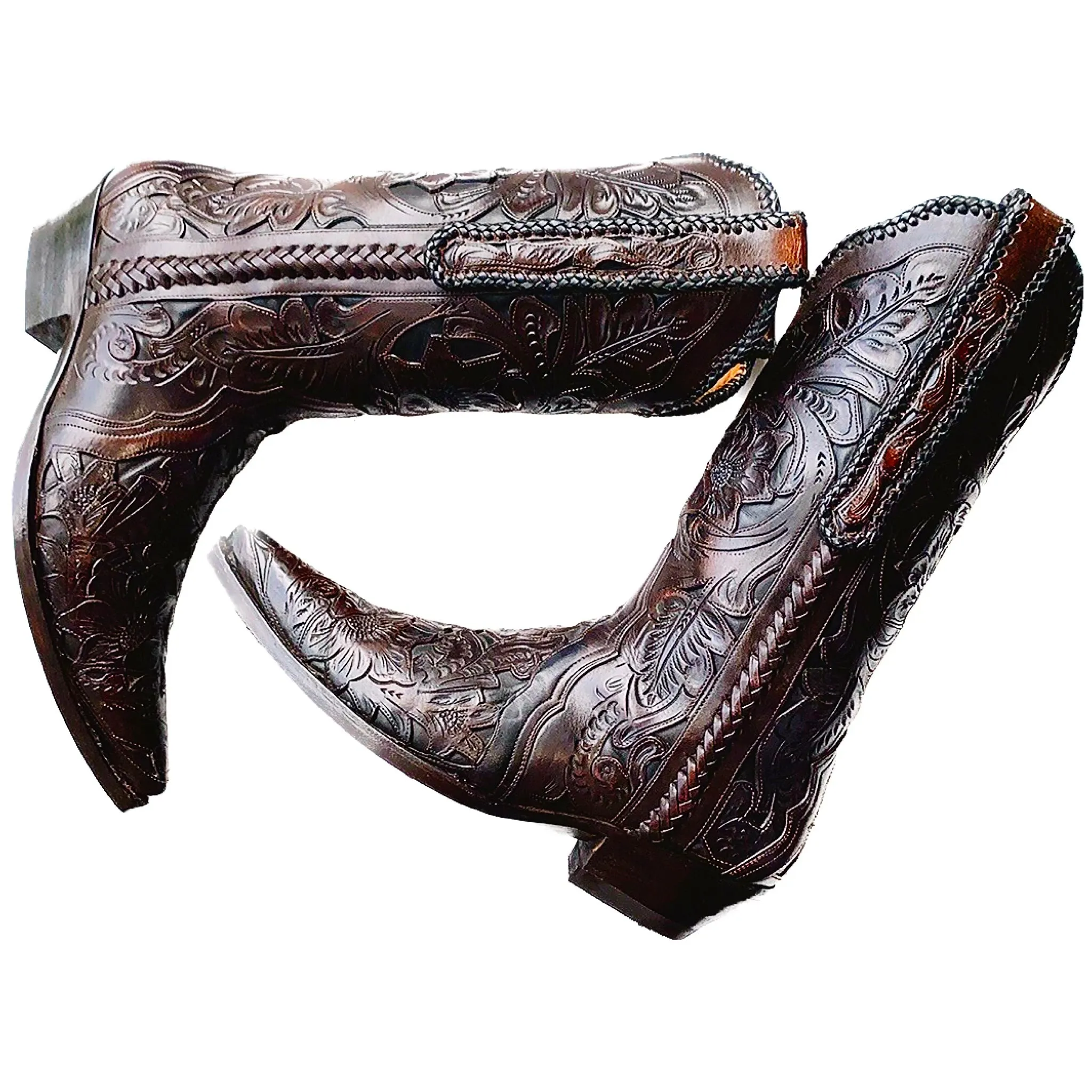 OLD GRINGO BOOT STAR Tooled Leather Brown Black Cowboy Western Boots