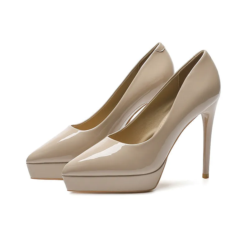 Platform Pointed Toe Stiletto Pumps