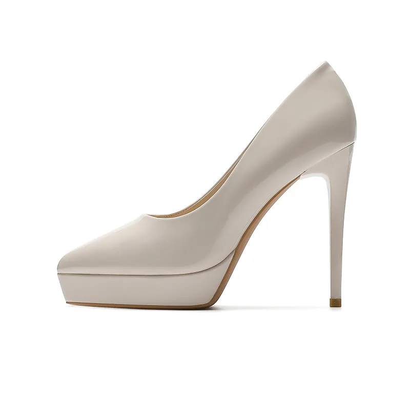 Platform Pointed Toe Stiletto Pumps