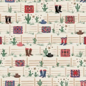 Quiltin' Cowgirls Cream - (1)