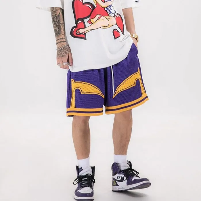 "BSKT" Short violet jaune Streetwear - URB1™
